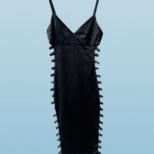 NWT Oh Polly Wild Side Open Side Slit Black Bodycon Dress Sz 6